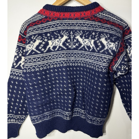 VTG Dale Of Norway Wool Sweater Reindeer Pattern Pewter Clasps Nordic Knit Sz XS - Picture 2 of 6